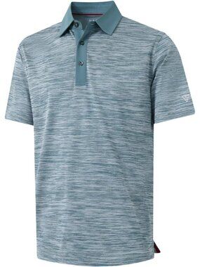 Men Slate Green Heather  Dry Fit Heather Pique Polo Shirt Moisture Wicking Casua